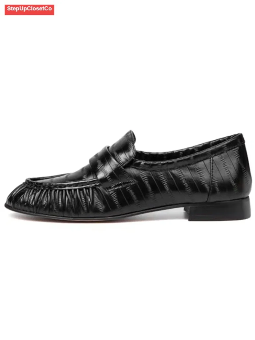 Women's Chunky Heel Penny Loafers Round Toe Slip On Dressy Work Flats
